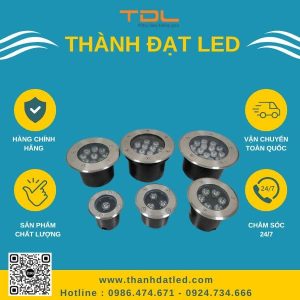 đèn âm đất tròn mẫu thấp không nguồn 24v 12w-15w-18w